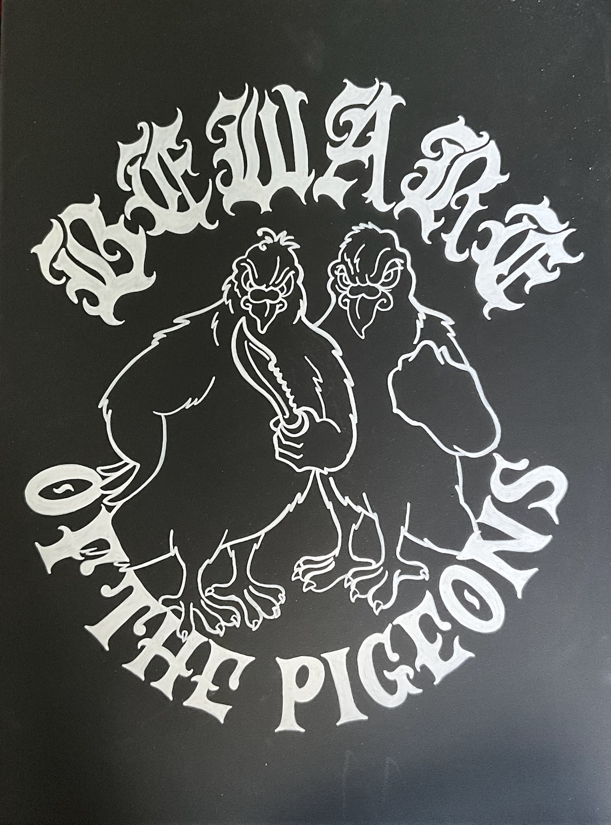 Handpainted Sign pigeons